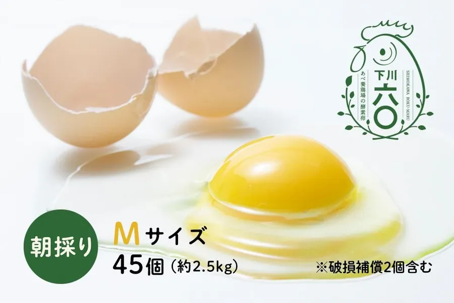 下川六〇酵素卵 Mサイズ 45個（約2.5kg）