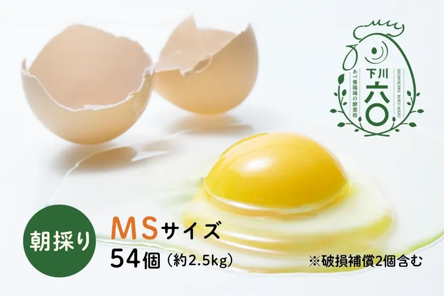 下川六〇酵素卵 MSサイズ 54個（約2.5kg）