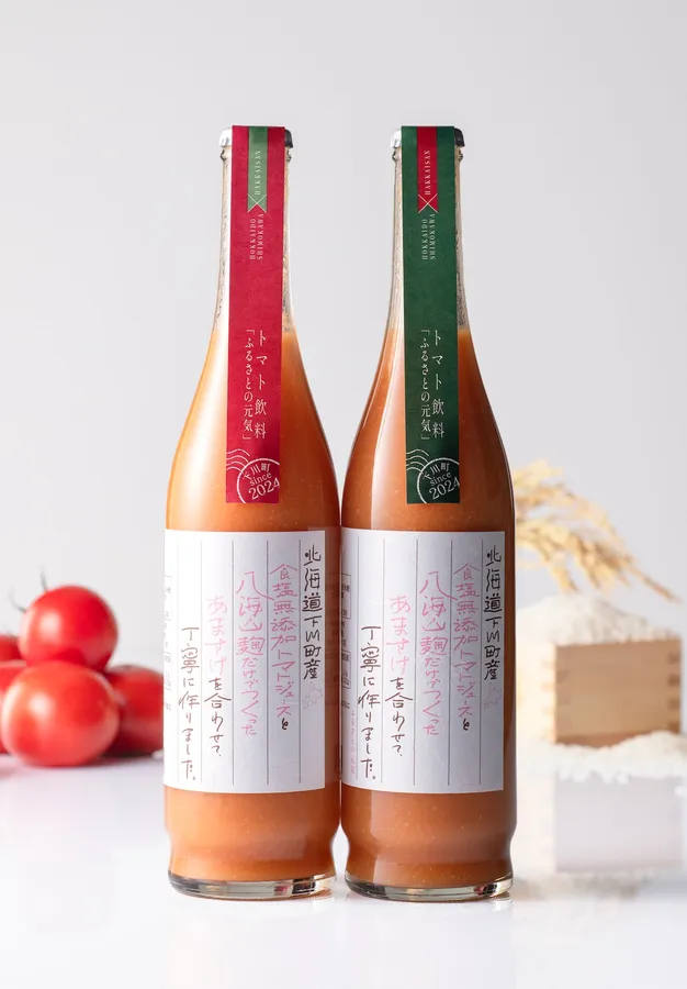 ふるさとの元気八海山の麹だけで作ったあまさけブレンド【完熟トマトジュース×甘酒】480ml×2本化粧箱梱包
